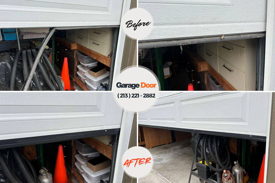 Before and after: garage door repair Summerdale, AL